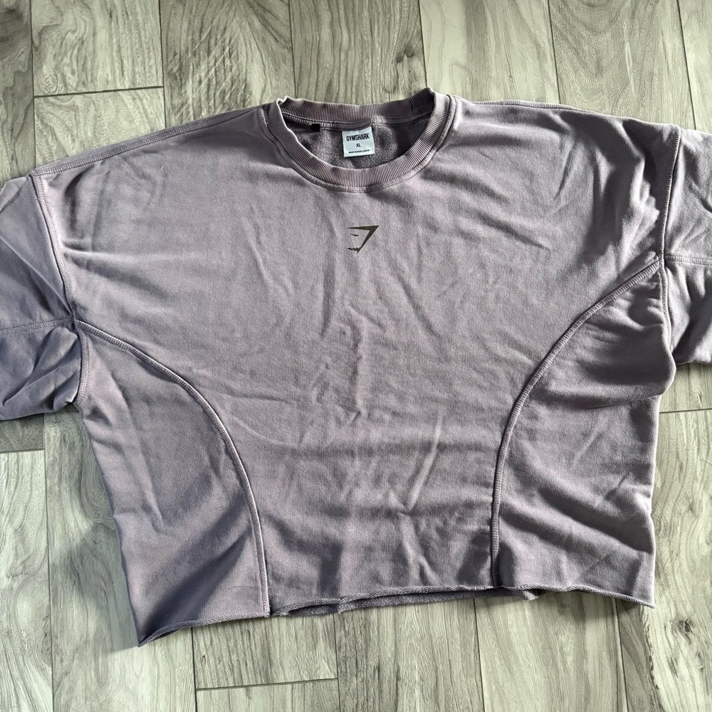 Gymshark Purple Cropped Crewneck Sweater - Picture 4 of 4